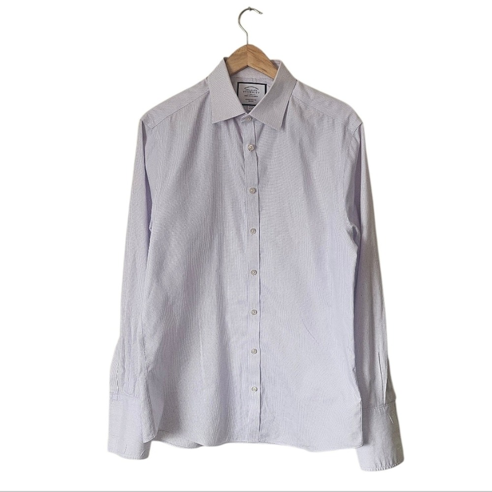 Charles Tyrwhitt Extra Slim Fit Weave Texture Shirt, Silver Gray, Mens 16/34